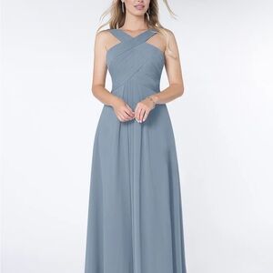 NWT Azazie Kayleigh Dusty Blue Women's Dress